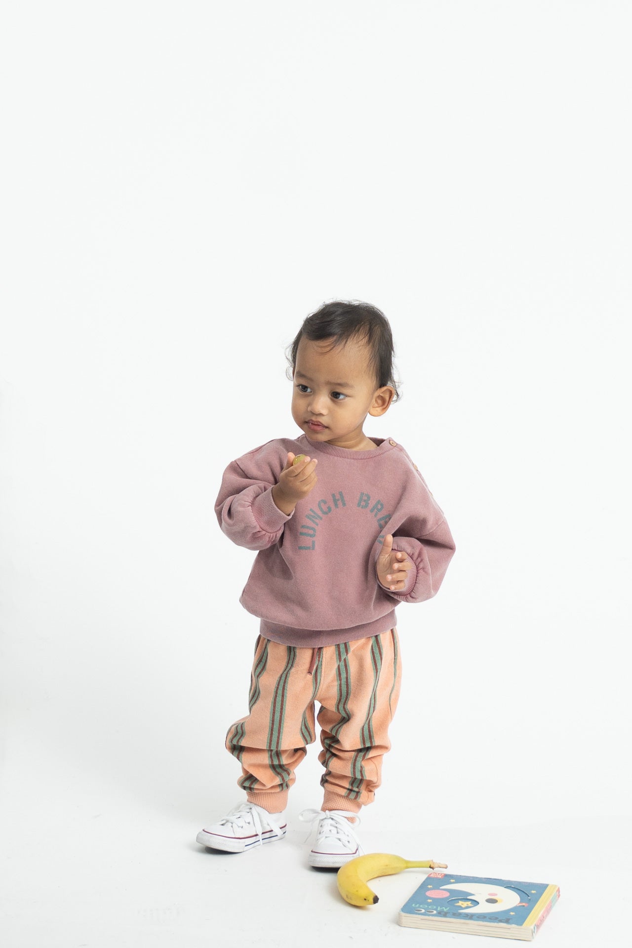 Oversized Sweatshirt | Pink with Lunch Break Print