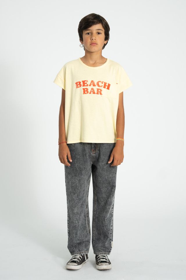 Beach Bar Print T-Shirt | Light Yellow