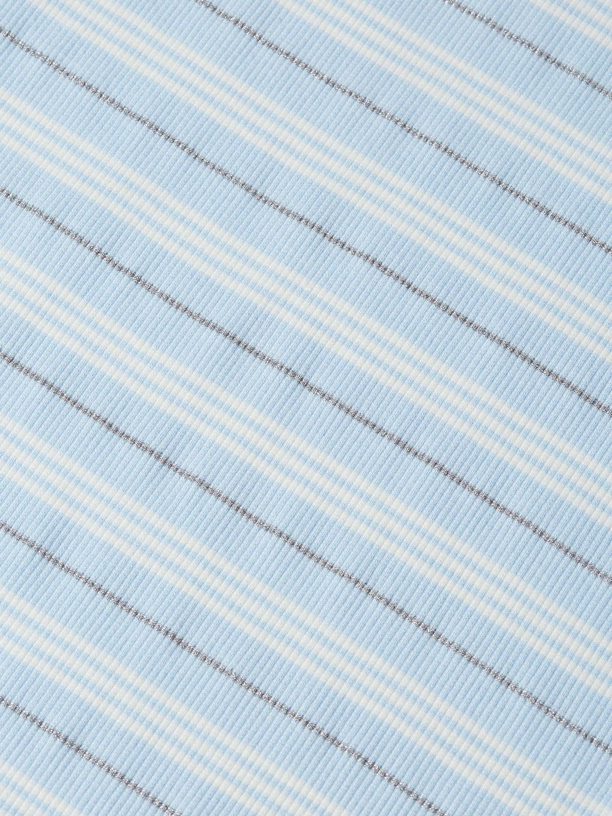 Mock Neck T-Shirt | Cerulean Stripe